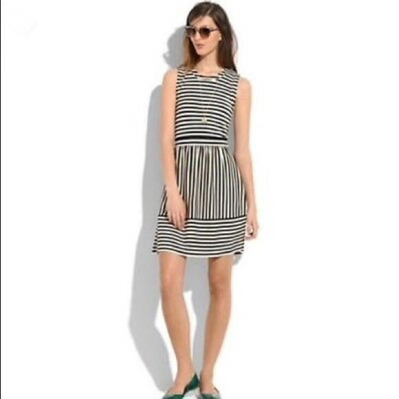Madewell Hi-Line Striped Dress - Picture 1 of 8